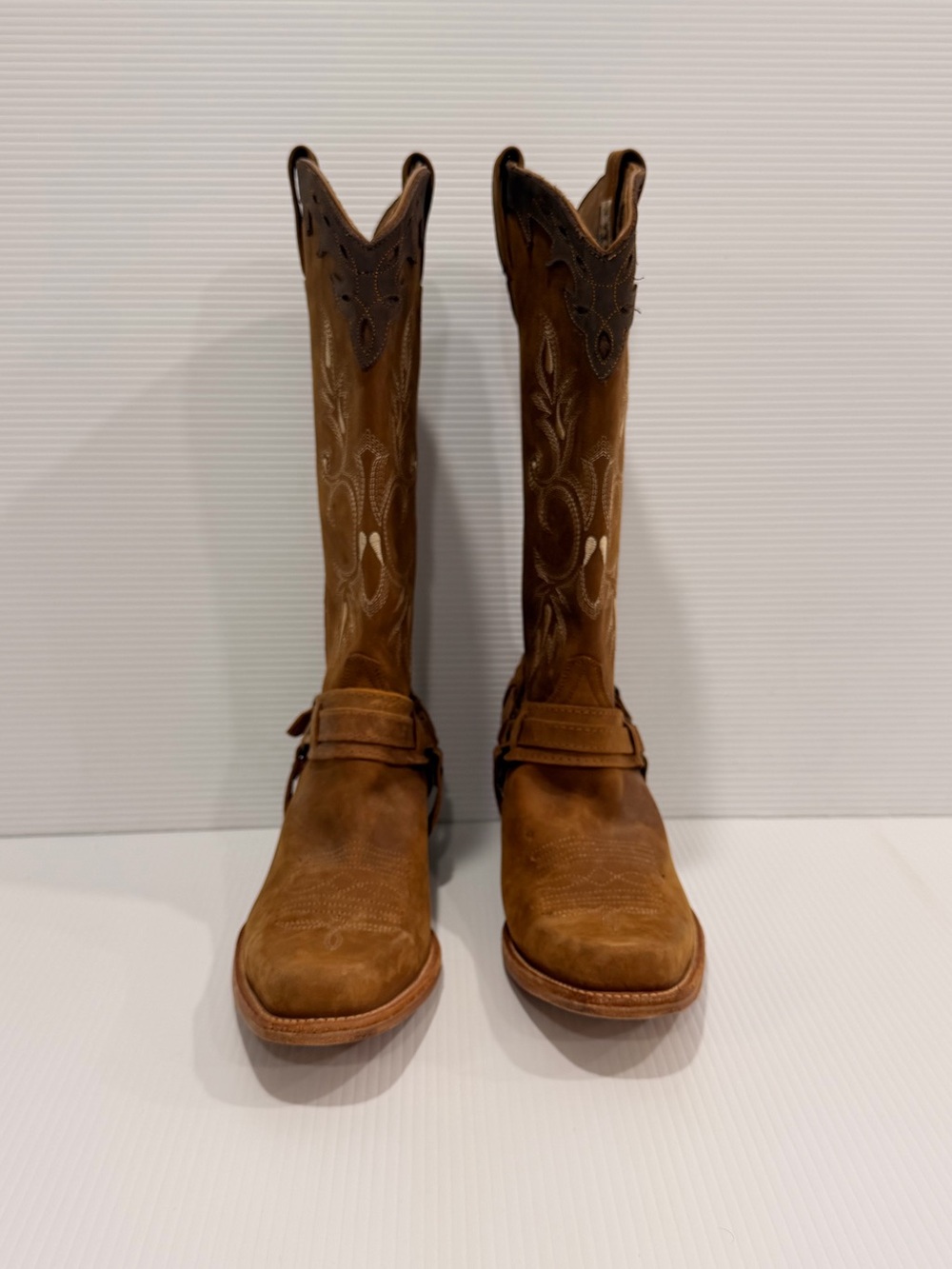 Women's Brown Suede Western Knee-High Heeled Boots